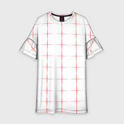 Платье клеш для девочки Color white red crosses, цвет: 3D-принт