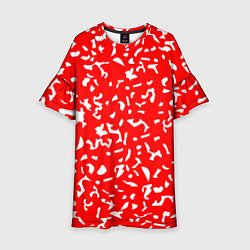 Платье клеш для девочки Красный яркий камуфляж, цвет: 3D-принт
