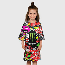 Платье клеш для девочки Monster energy steel brend, цвет: 3D-принт — фото 2