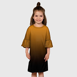 Платье клеш для девочки Orange gradient, цвет: 3D-принт — фото 2