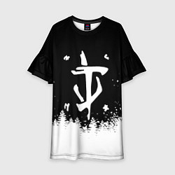 Платье клеш для девочки Doom winter wild, цвет: 3D-принт