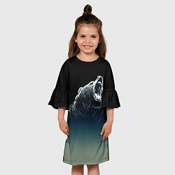 Платье клеш для девочки Бурый в гневе - градиент, цвет: 3D-принт — фото 2
