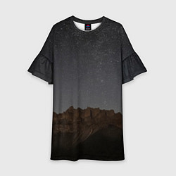 Платье клеш для девочки Массив Метеген под звездами, цвет: 3D-принт