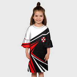 Платье клеш для девочки Umbrella - red uniform, цвет: 3D-принт — фото 2