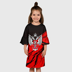 Платье клеш для девочки Федерация бокса России - красный, цвет: 3D-принт — фото 2
