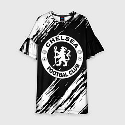 Платье клеш для девочки Chelsea краски текстура, цвет: 3D-принт