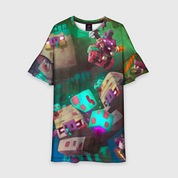 Платье клеш для девочки Зомби пиглины, цвет: 3D-принт