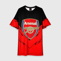 Платье клеш для девочки Arsenal текстура краски, цвет: 3D-принт