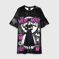 Платье клеш для девочки Уэнсдэй из семейки Аддамс, цвет: 3D-принт