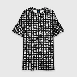 Платье клеш для девочки Любовь смерть и роботы, глитч символ паттерн, цвет: 3D-принт