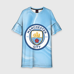 Платье клеш для девочки Фк Манчестер Сити, цвет: 3D-принт