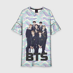Платье клеш для девочки BTS совместное фото, цвет: 3D-принт