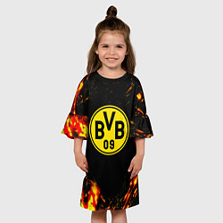 Платье клеш для девочки Borussia огненные краски, цвет: 3D-принт — фото 2