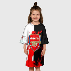 Платье клеш для девочки Арсенал огонь, цвет: 3D-принт — фото 2