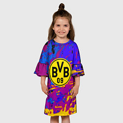 Платье клеш для девочки Borussia абстрактные краски, цвет: 3D-принт — фото 2