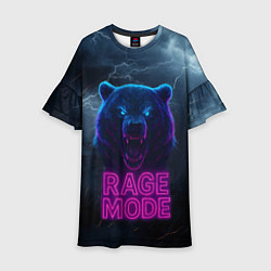 Платье клеш для девочки Rage mode злой медведь, цвет: 3D-принт