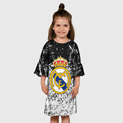 Платье клеш для девочки Реал Мадрид краски, цвет: 3D-принт — фото 2
