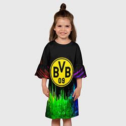 Платье клеш для девочки Borussia градиент текстура, цвет: 3D-принт — фото 2