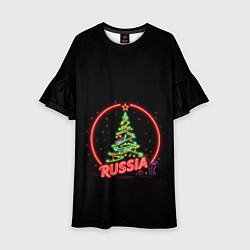 Платье клеш для девочки New year, цвет: 3D-принт