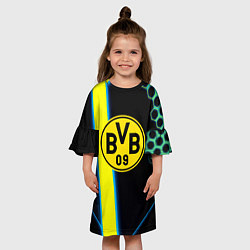 Платье клеш для девочки Borussia соты броня, цвет: 3D-принт — фото 2