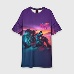 Детское платье Venom near his motorcycle - ai art fantasy