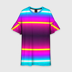 Платье клеш для девочки Color neon, цвет: 3D-принт