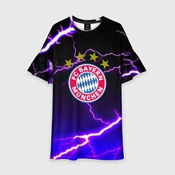 Платье клеш для девочки Bayern Mnchen молнии шторм, цвет: 3D-принт