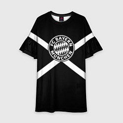 Платье клеш для девочки Бавария Мюнхен полосы, цвет: 3D-принт