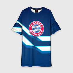 Платье клеш для девочки Бавария Мюнхен геометрия, цвет: 3D-принт