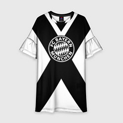 Платье клеш для девочки Бавария Мюнхен полосы, цвет: 3D-принт