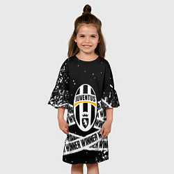 Платье клеш для девочки Juventus подедитель краски, цвет: 3D-принт — фото 2