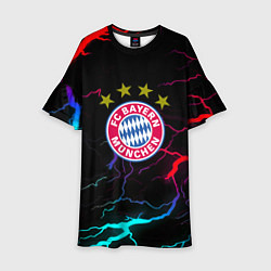 Платье клеш для девочки Бавария Мюнхен неновые молнии, цвет: 3D-принт