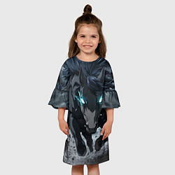 Платье клеш для девочки Мощный конь, цвет: 3D-принт — фото 2