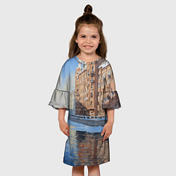 Платье клеш для девочки Зимний Санкт-Петербург, цвет: 3D-принт — фото 2