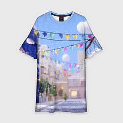 Детское платье Предновогодний праздничный дворик