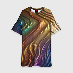 Платье клеш для девочки Сморщенные складочки жидкости, цвет: 3D-принт