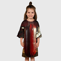 Платье клеш для девочки Боксёрский мешок в спортзале, цвет: 3D-принт — фото 2