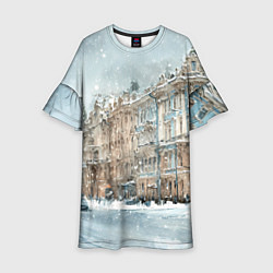 Детское платье Снежный день в Санкт-Петербурге