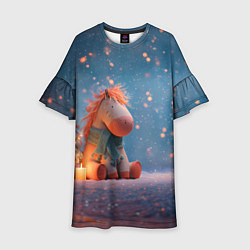 Платье клеш для девочки Игрушечная лошадка 2026, цвет: 3D-принт