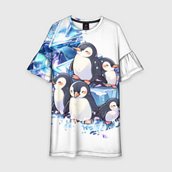 Детское платье Пингвины и лёд