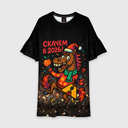 Детское платье Скачем в 2026 - конь с балалайкой