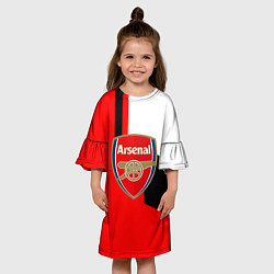 Платье клеш для девочки Арсенал геометрия спорт, цвет: 3D-принт — фото 2