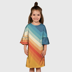 Платье клеш для девочки Полосы, цвет: 3D-принт — фото 2