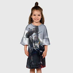 Платье клеш для девочки Геральт, цвет: 3D-принт — фото 2