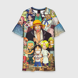 Платье клеш для девочки One Piece, цвет: 3D-принт