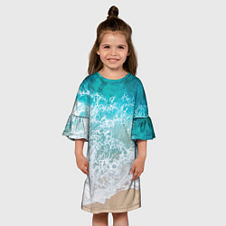 Платье клеш для девочки Берег, цвет: 3D-принт — фото 2