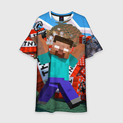 Платье клеш для девочки Minecraft Man цвета 3D-принт — фото 1
