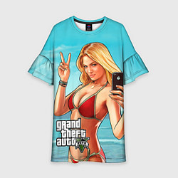 Платье клеш для девочки GTA 5: Selfie Girl, цвет: 3D-принт