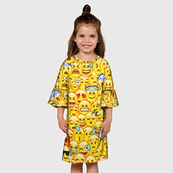 Платье клеш для девочки Emoji, цвет: 3D-принт — фото 2