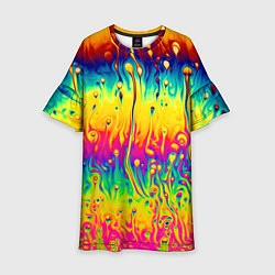 Платье клеш для девочки Tie dye, цвет: 3D-принт